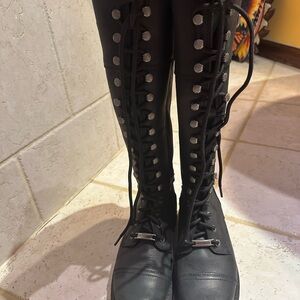 Harley-Davidson Black Lace-Up Combat Boots